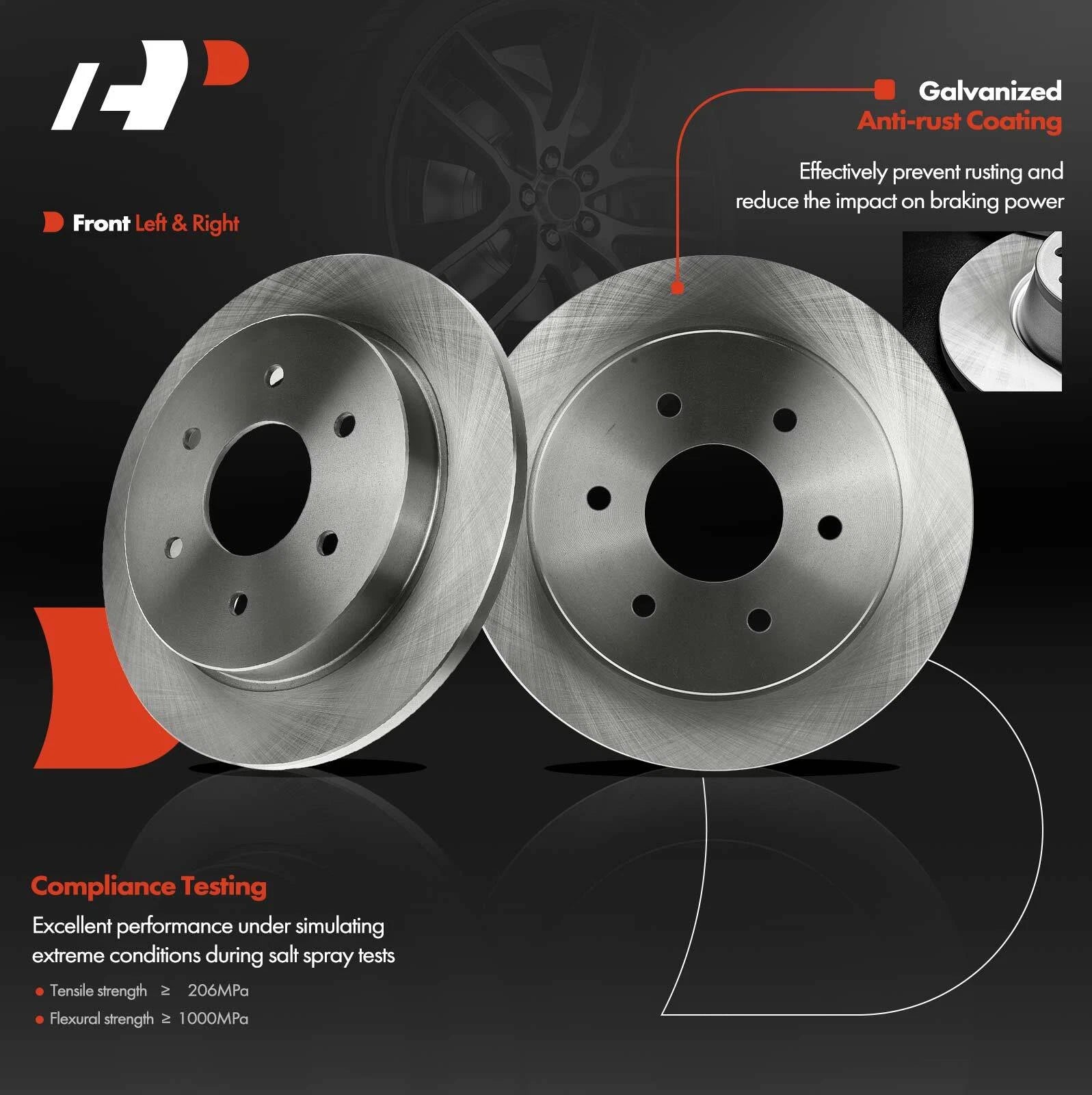 Rear Disc Brake Rotors for Nissan Armada Pathfinder Titan (2005–2015)