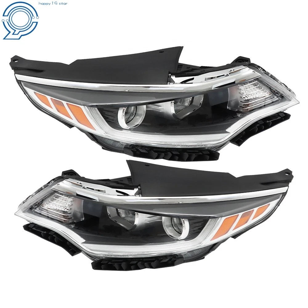 Halogen Headlight Set for Kia Optima (2016-2018) Clear Lens Black