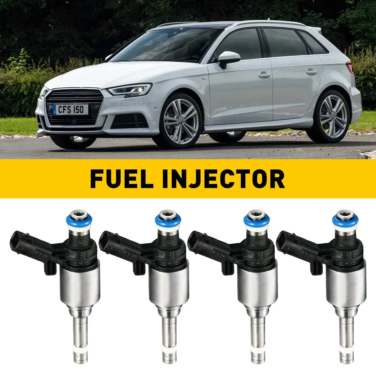 Set of 4 Fuel Injectors for Audi A4 TT VW Jetta Golf CC (2006–2013) 06H906036G