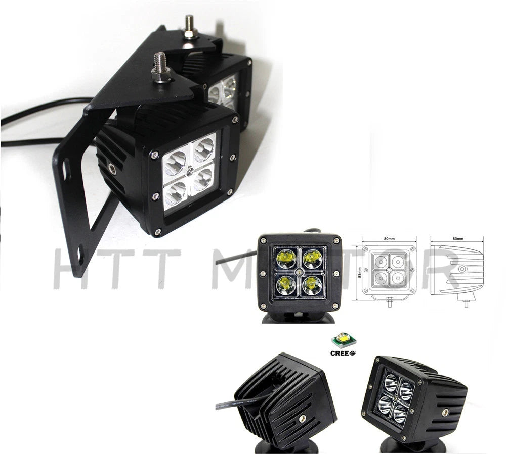 Set of 2 LED Pod Foglight Location Brackets for Dodge RAM 2500 3500 (2010–2018)
