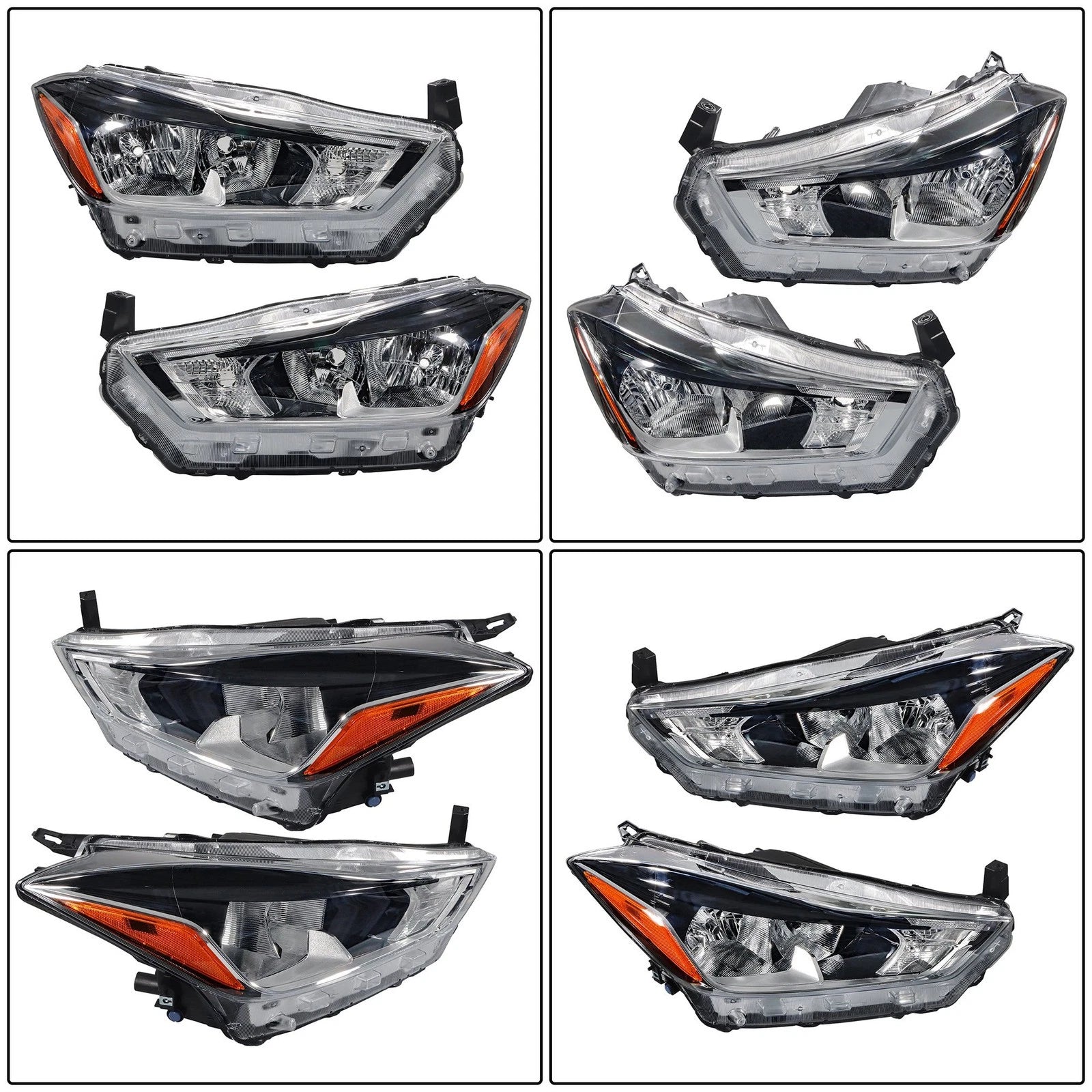Set of 2 Halogen Headlight Assemblies for Nissan Kicks (2018–2020)