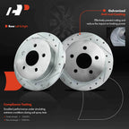 Rear Drilled Brake Rotor and Pad for Chevrolet Pontiac Olds (2000–2003)