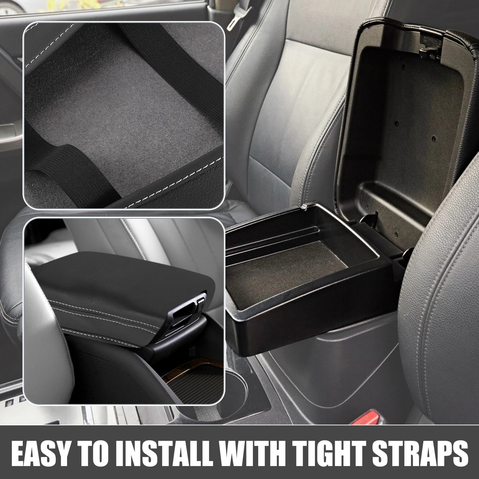 Center Console Cover Armrest Protector for Toyota RAV4 (2019–2022) Black Gray