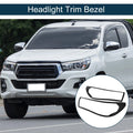 1 Pair Headlight Trim Bezel for Toyota Hilux Revo (2015–2017) Black