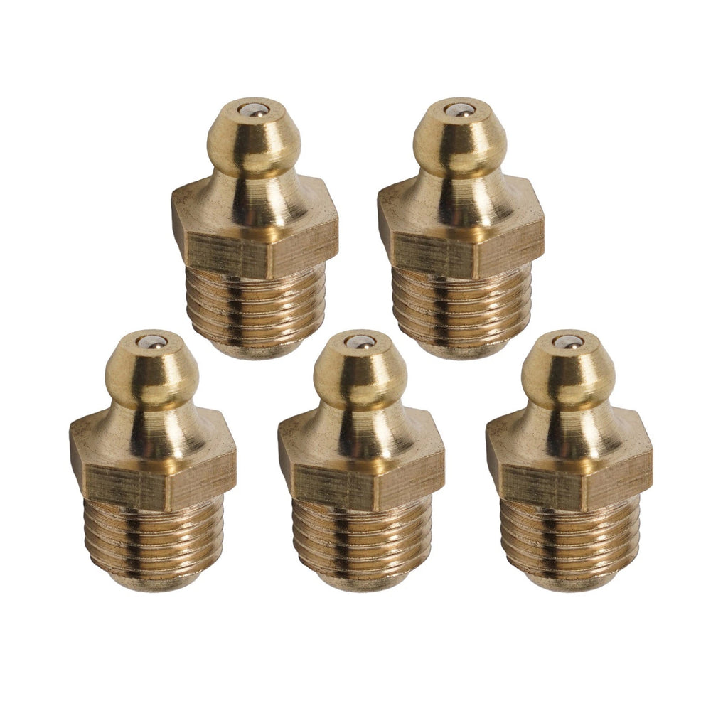 Set of 5 Brass Grease Fitting Accessories M10 x 1mm Thread