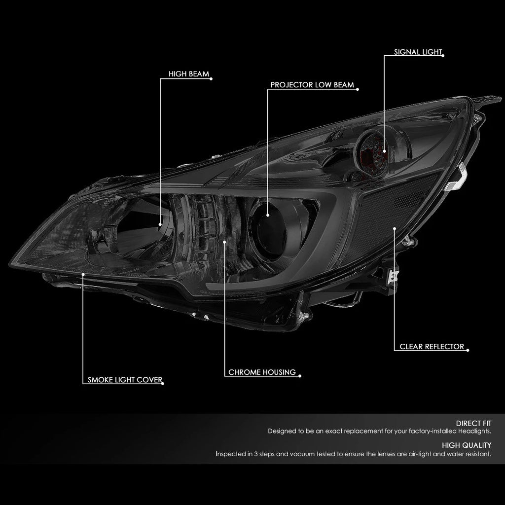 Smoked Housing Clear Side Projector Headlights for Subaru Outback/Legacy (2010–2014)