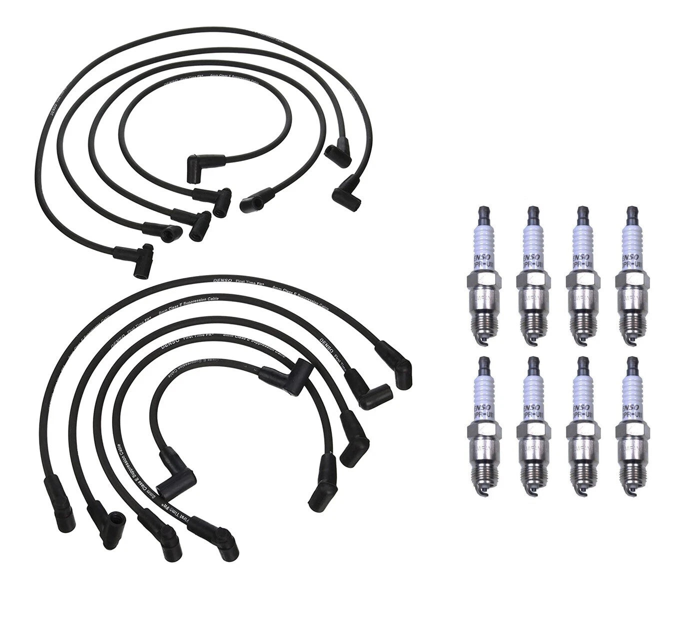 Denso 8mm Wire Set & 8 U-Groove Spark Plugs for GMC 5.0L 5.7L V8