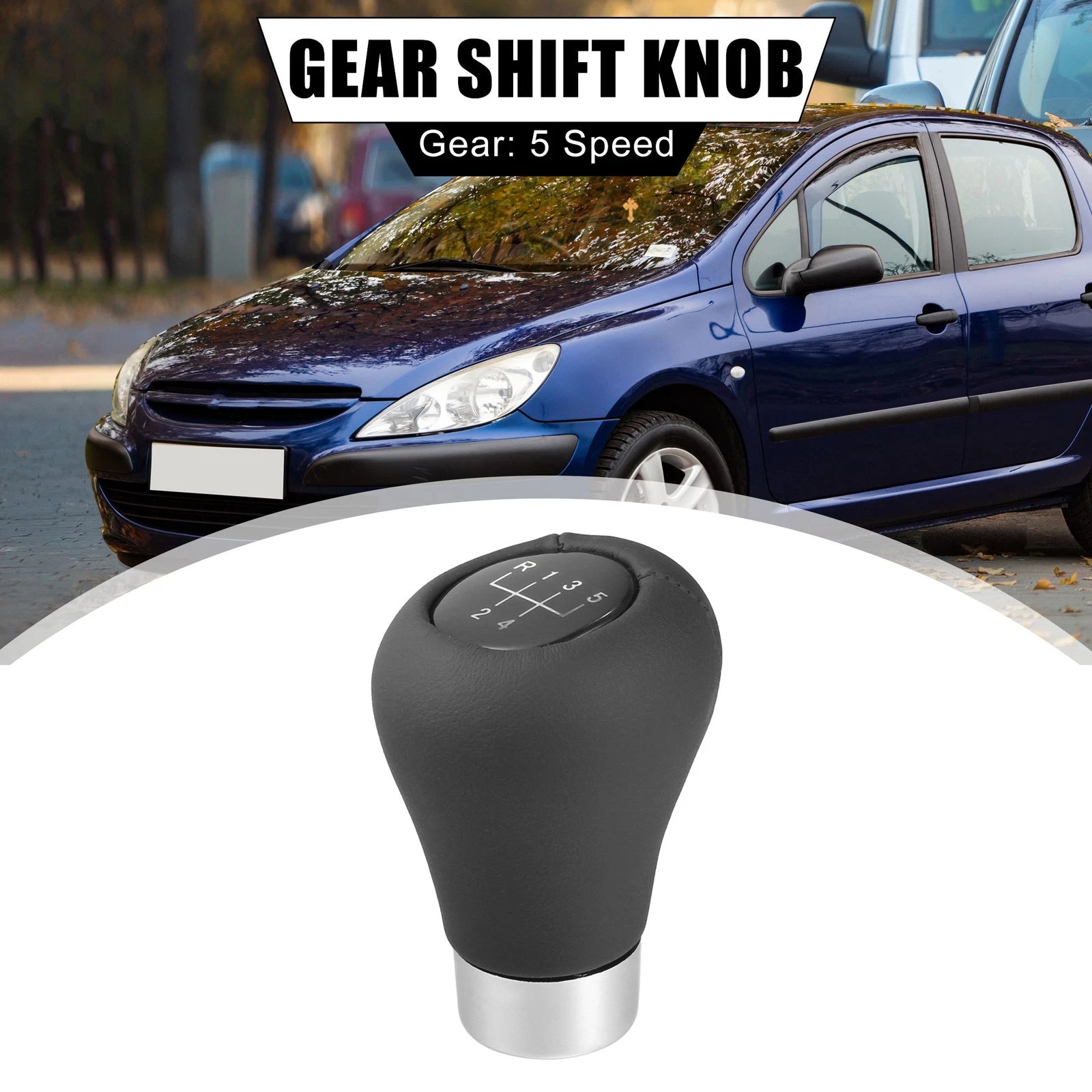 5 Speed Gear Shift Knob for BMW 1 3 5 6 Series (2000–2023) Black Silver Tone