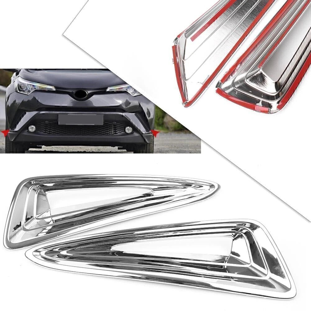 Chrome Front Bumper Fog Light Lamp Moulding Trim for Toyota CHR (2016–2018)