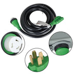 3-Prong Power Inlet Box with 50 Amp Locking RV Extension Cord (30 Feet)