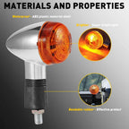4X Amber LED Turn Signals for Motorcycle (Universal Fit)