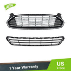 Chrome Black Front Grille for Ford Fusion Mondeo (2013–2016)