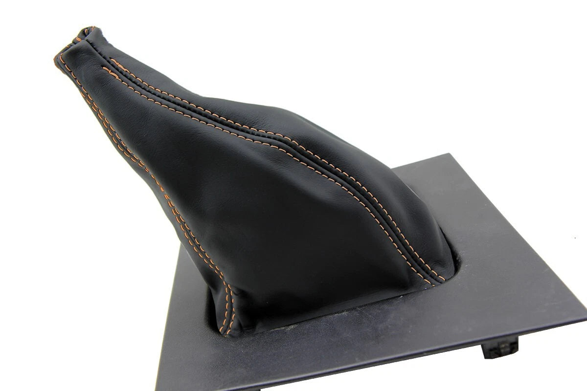 Leather Manual Shift Boot Cover for Ford Mustang (1987–1993) Orange Stitch