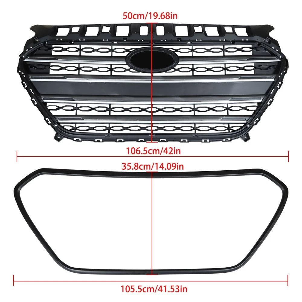 Front Radiator Grille and Frame for Hyundai Elantra GT (2016-2017)