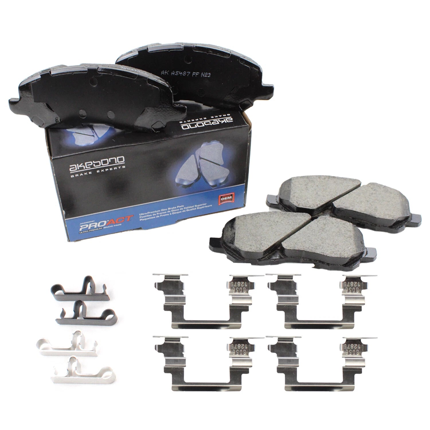 Set of 4 Akebono ProACT Front Ceramic Brake Pads for Chrysler Dodge Jeep Mitsubishi