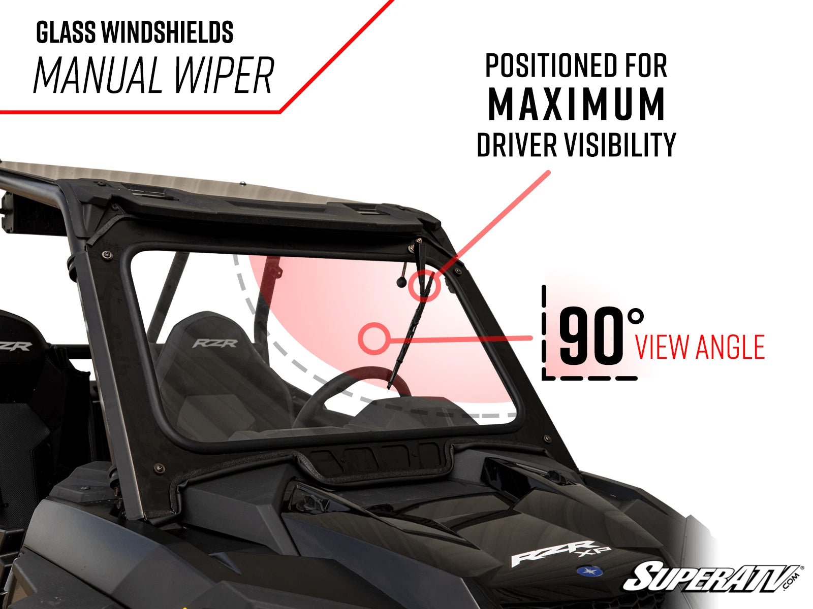 Full Glass Windshield for Polaris RZR XP Turbo (2016–2018)