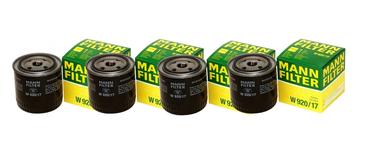 Set of 4 Engine Oil Filters for Chrysler Dodge Ford Jeep Mitsubishi Volvo