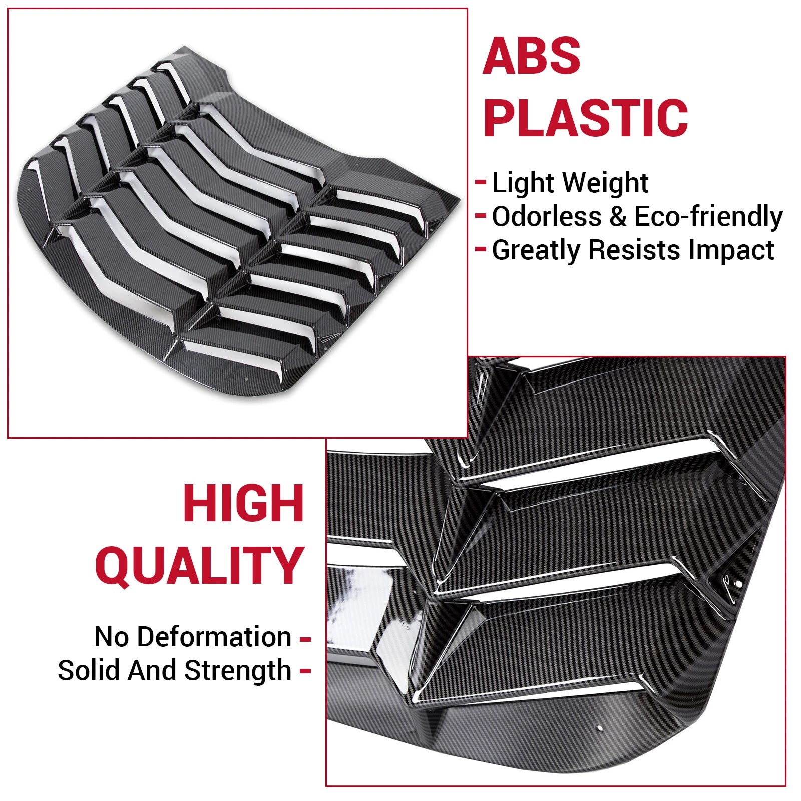 Carbon Fiber Window Louver Cover for Ford Mustang (2015-2023)