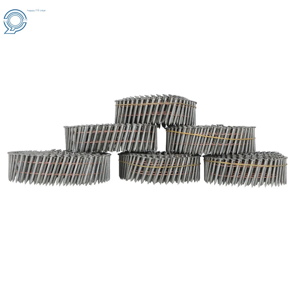 Set of 3600 Ring Shank Galvanized Collated Wire Coil Siding Nails