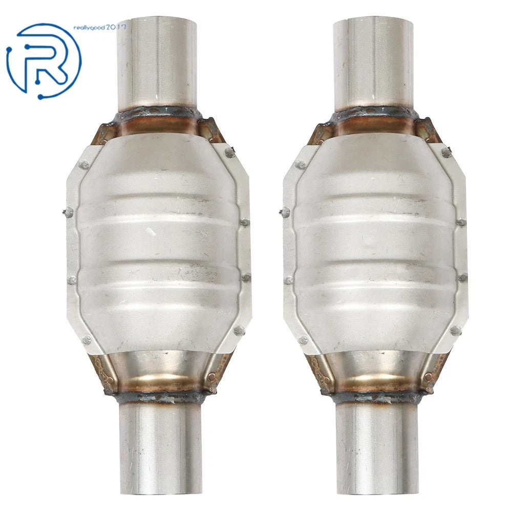 2Pcs 2.25" Catalytic Converter for Universal (Overall Length 13")