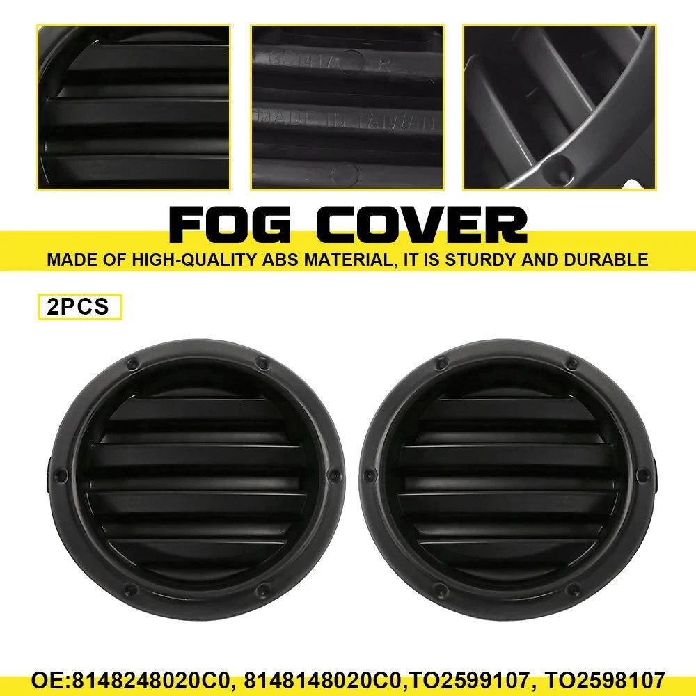 2X Front Bumper Fog Light Lamp Hole Cover Grille for Toyota Highlander (2004–2007)