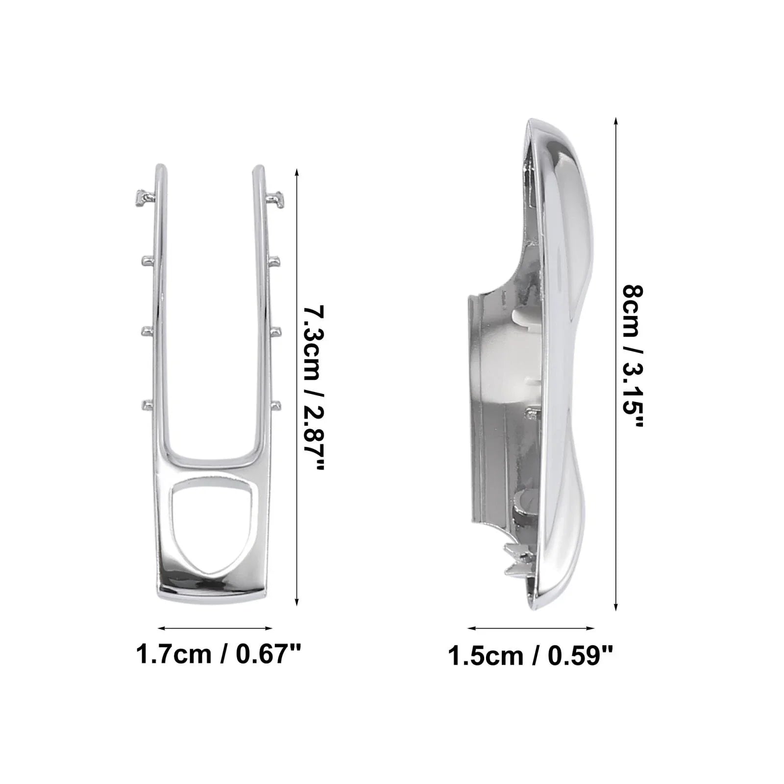 Silver Tone Key Cover Fob Shell for Porsche Panamera Cayenne (2010-2023)