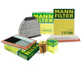 2X Mann Oil Air Carbon Cabin Filter Service Kit for Mercedes W211 E350 (2003–2009)