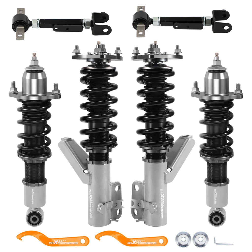 24 Way Adjustable Coilovers & Rear Control Camber Arm Kit for Honda Civic (2001–2005)