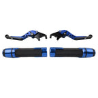 Blue Extendable Brake Clutch Lever Grip Set for Yamaha YZF R1 (2015-2023)