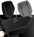 Leather Console Lid Armrest Cover for Acura TSX (2009–2014) White Stitch