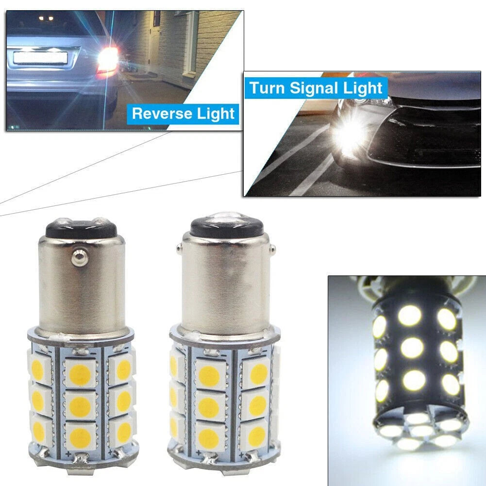 Pair 27-SMD BA15D Cabin Light Bulb for Marine Boat (1004 1076 1142)