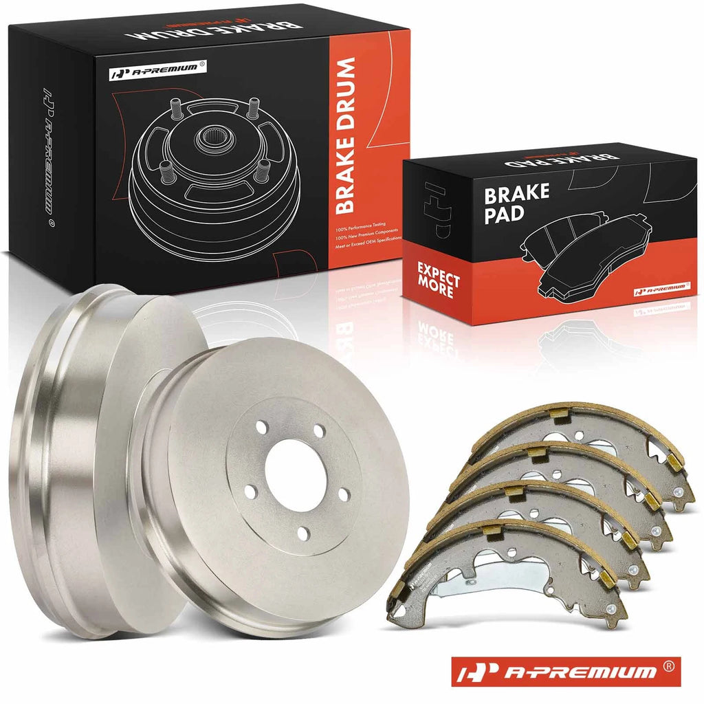 Brake Drums + Ceramic Brake Shoes for Ford Escape Mazda Tribute (2001–2012)
