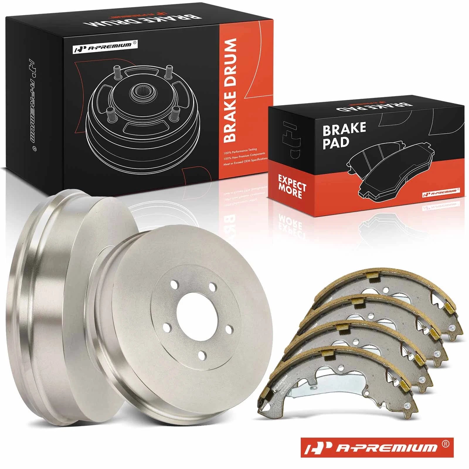 Brake Drums + Ceramic Brake Shoes for Ford Escape Mazda Tribute (2001–2012)