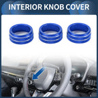 Set of 3 AC Media Volume Switch Knob Cover Rings for Honda CR-V (2023–2024) Blue