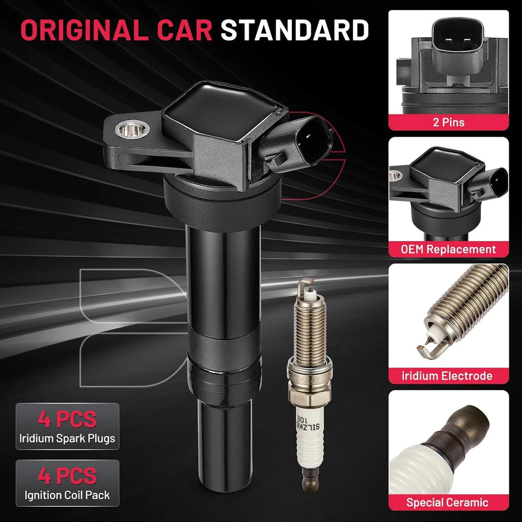 Ignition Coil Pack and Iridium Spark Plug for Kia Forte/Soul (2011-2019)
