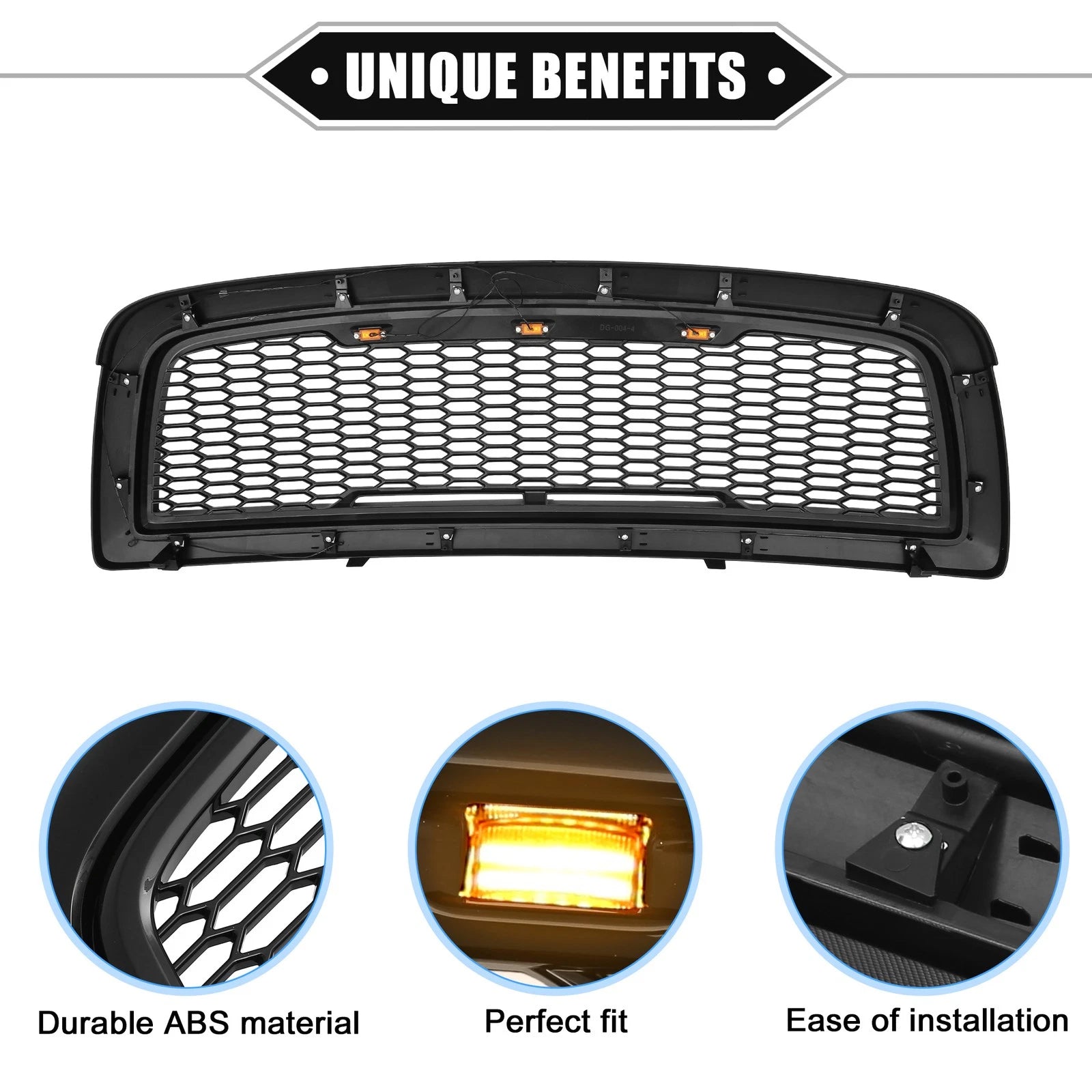Front Grille Assembly with LED Lights for Dodge Ram 3500 (2010)