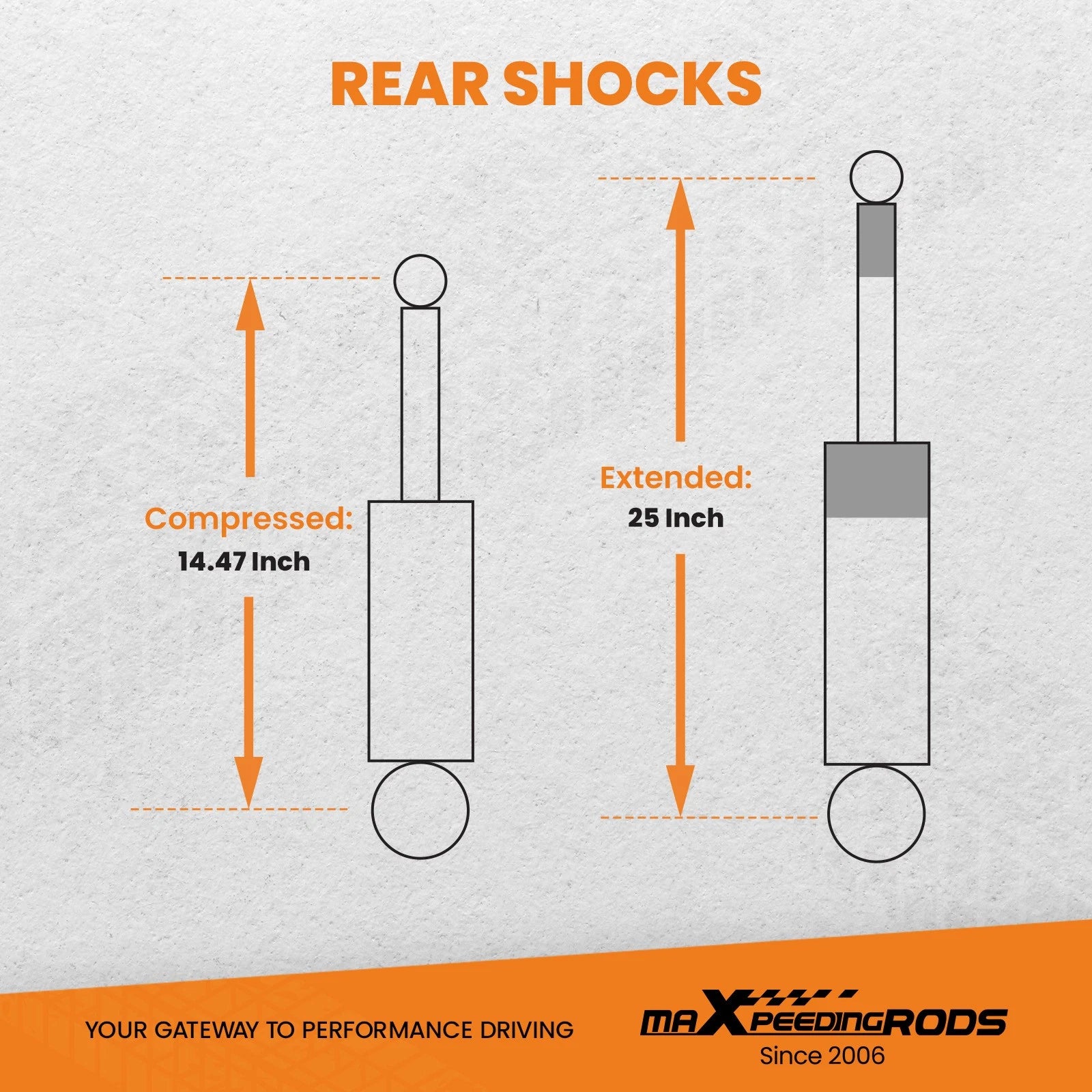 1-3" Lift Shock Absorber for Jeep Wrangler JK (2007-2018)