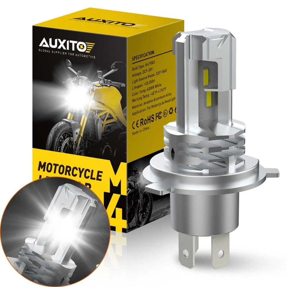 H4 HB2 9003 LED Headlight Conversion Kit for Motorcycle (Hi-Lo, 6000K)