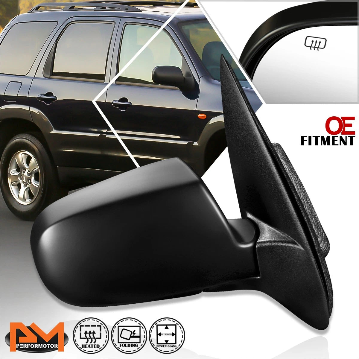 Powered Heated Side Rear View Door Mirror Right for Mazda Tribute (2005–2006)
