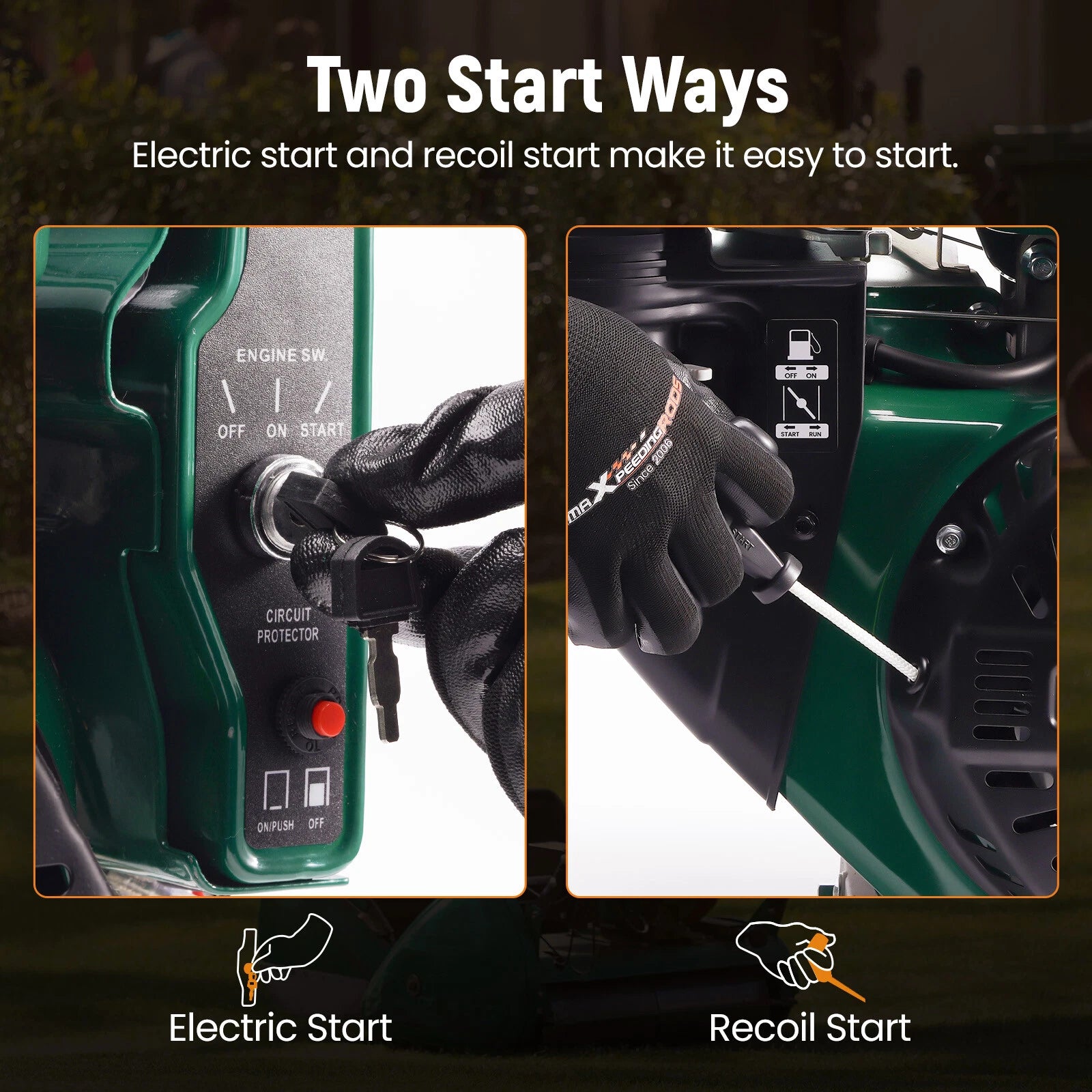 15HP OHV Horizontal Gasoline Engine for Lawn Mowers (Electric Start)