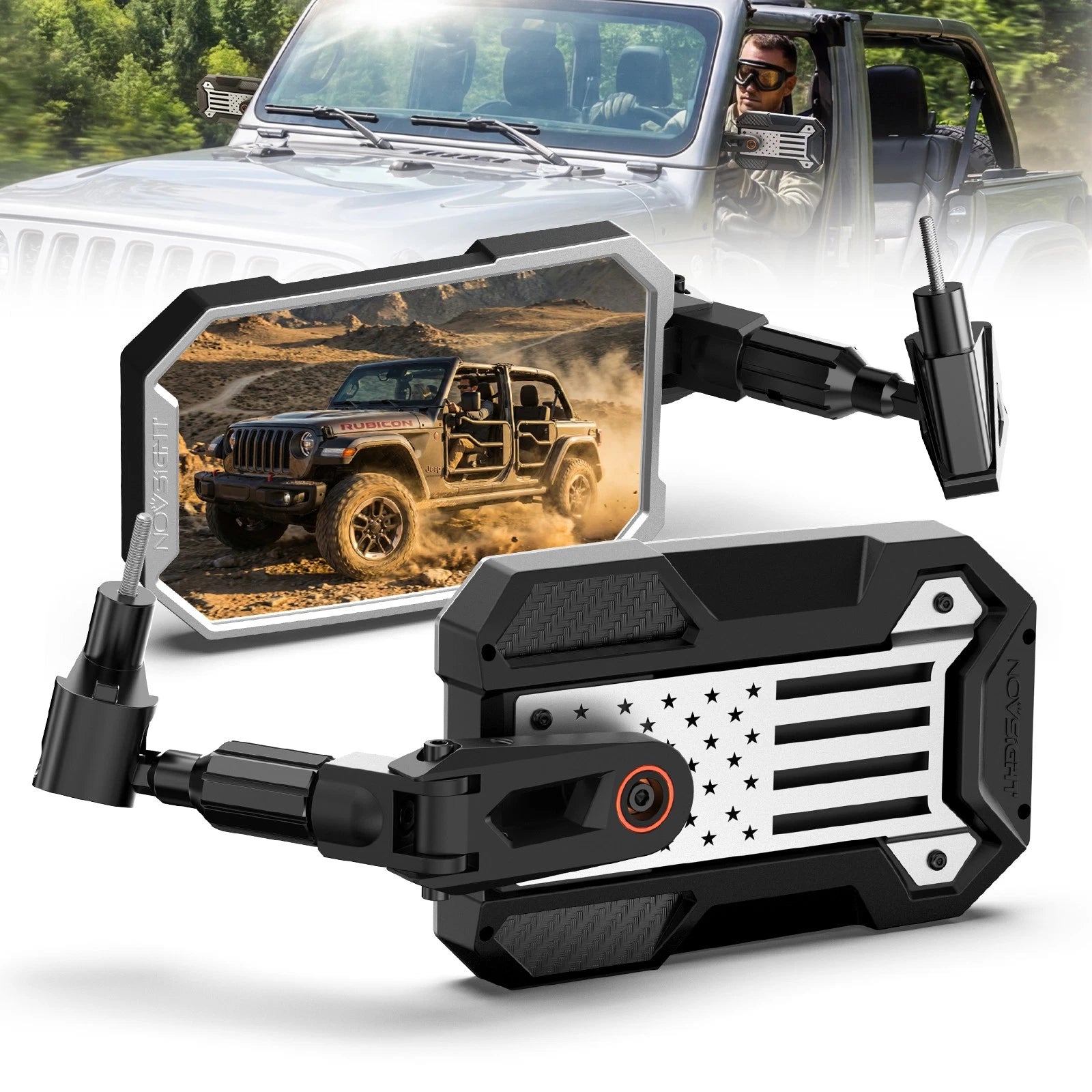 2pc Wider View Side Mirrors for Jeep Wrangler JL & Gladiator JT (2018–2023)
