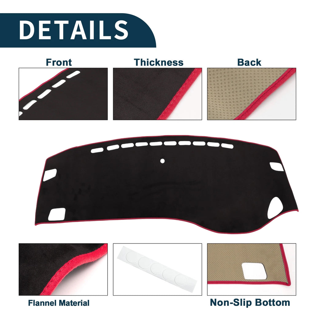 Dashboard Cover Mat for Honda Odyssey RC1 RC2 (2018–2023) Black Red