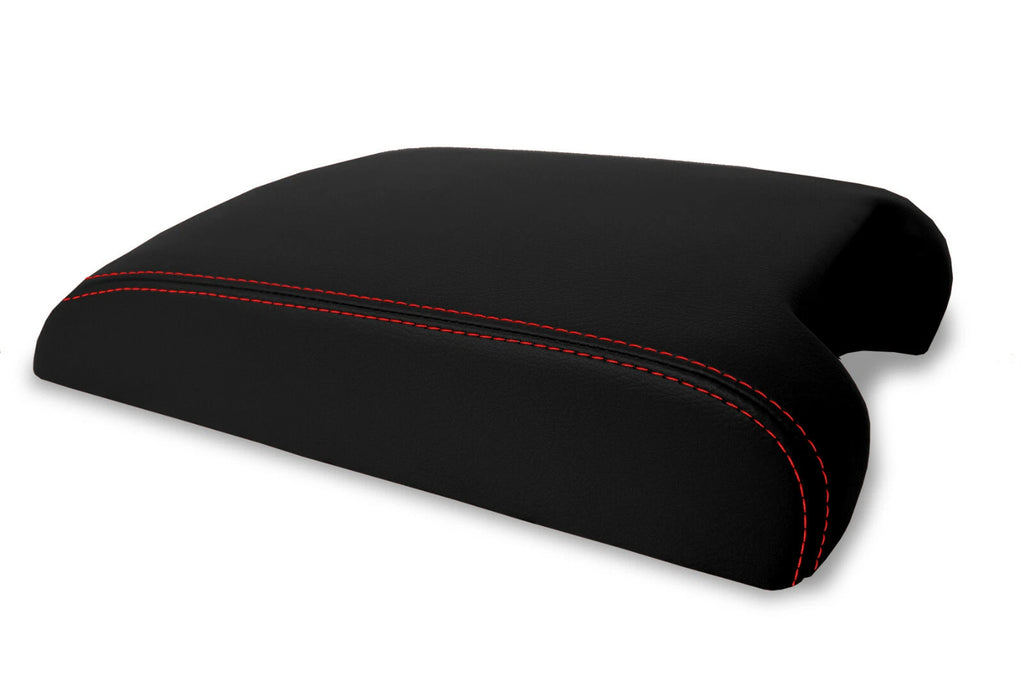Leather Console Lid Armrest Cover for Ford Explorer Limited (2011–2019) Red Stitch