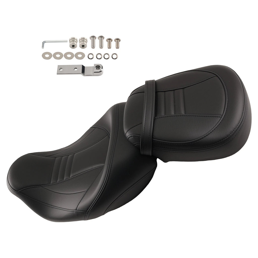 Artificial Leather Seat for Harley Touring (2009–2024) Black Driver Passenger