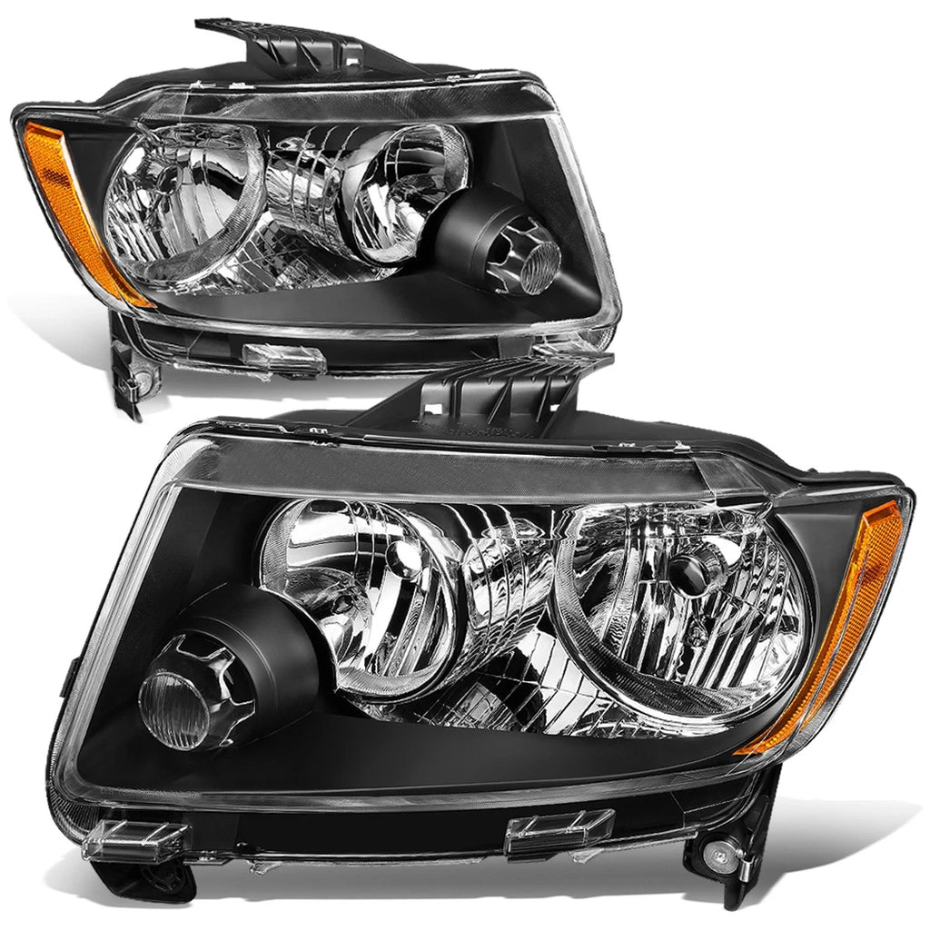 Pair of Black Housing Amber Side Headlights for Jeep Grand Cherokee WK2 (2011–2013)