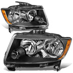 Pair of Black Housing Amber Side Headlights for Jeep Grand Cherokee WK2 (2011–2013)