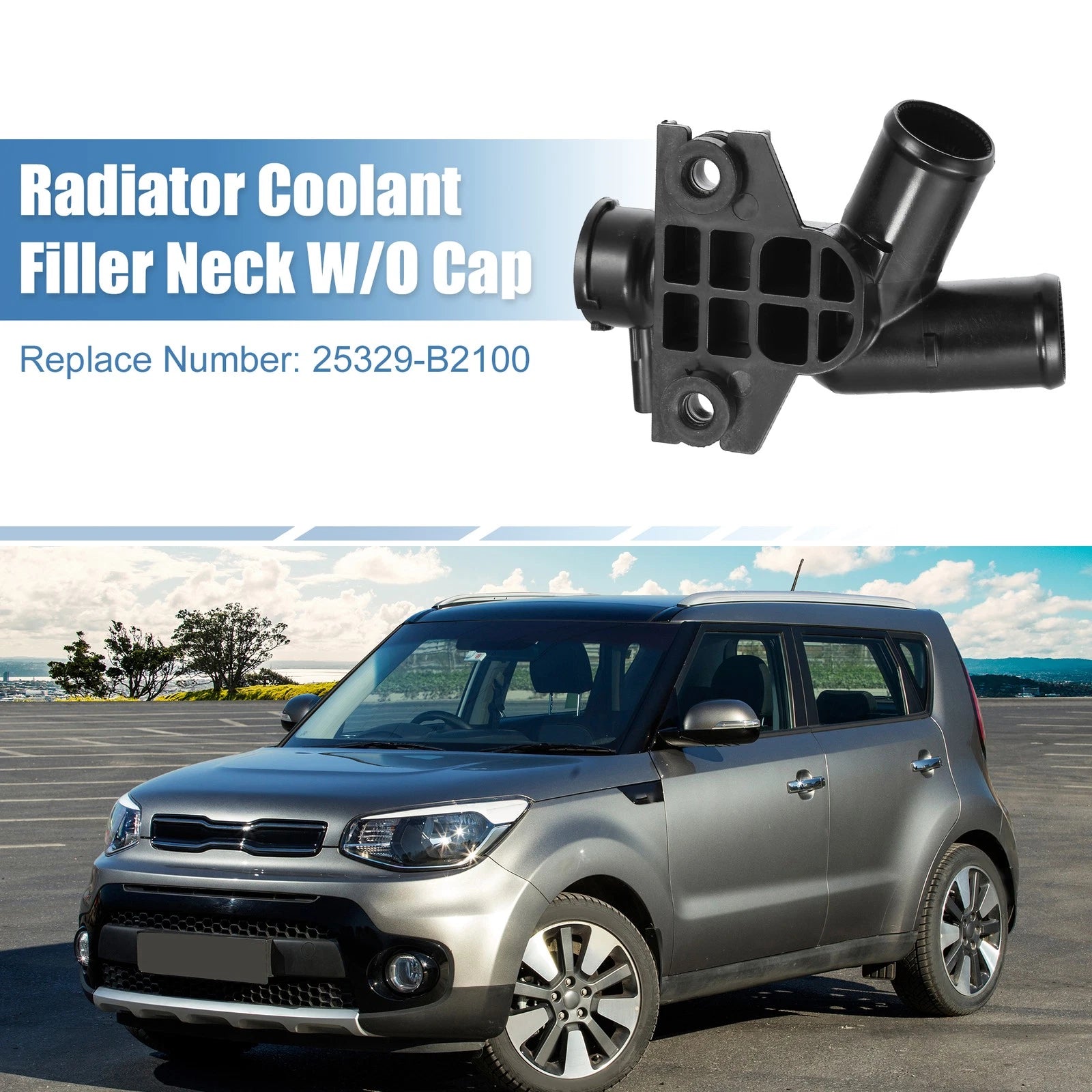 Engine Radiator Coolant Filler Neck W/O Cap for Kia Soul (2014–2019)