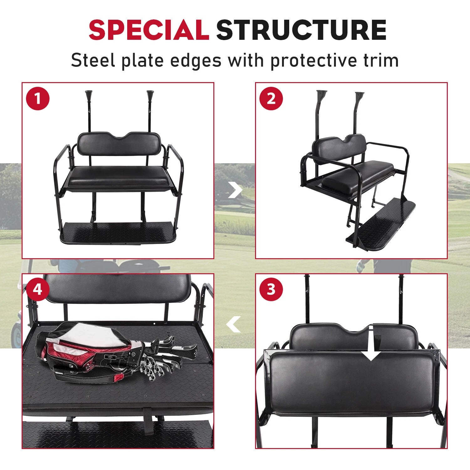 Flip Rear Seat Kit for Club Car Precedent Tempo (2004-Present)