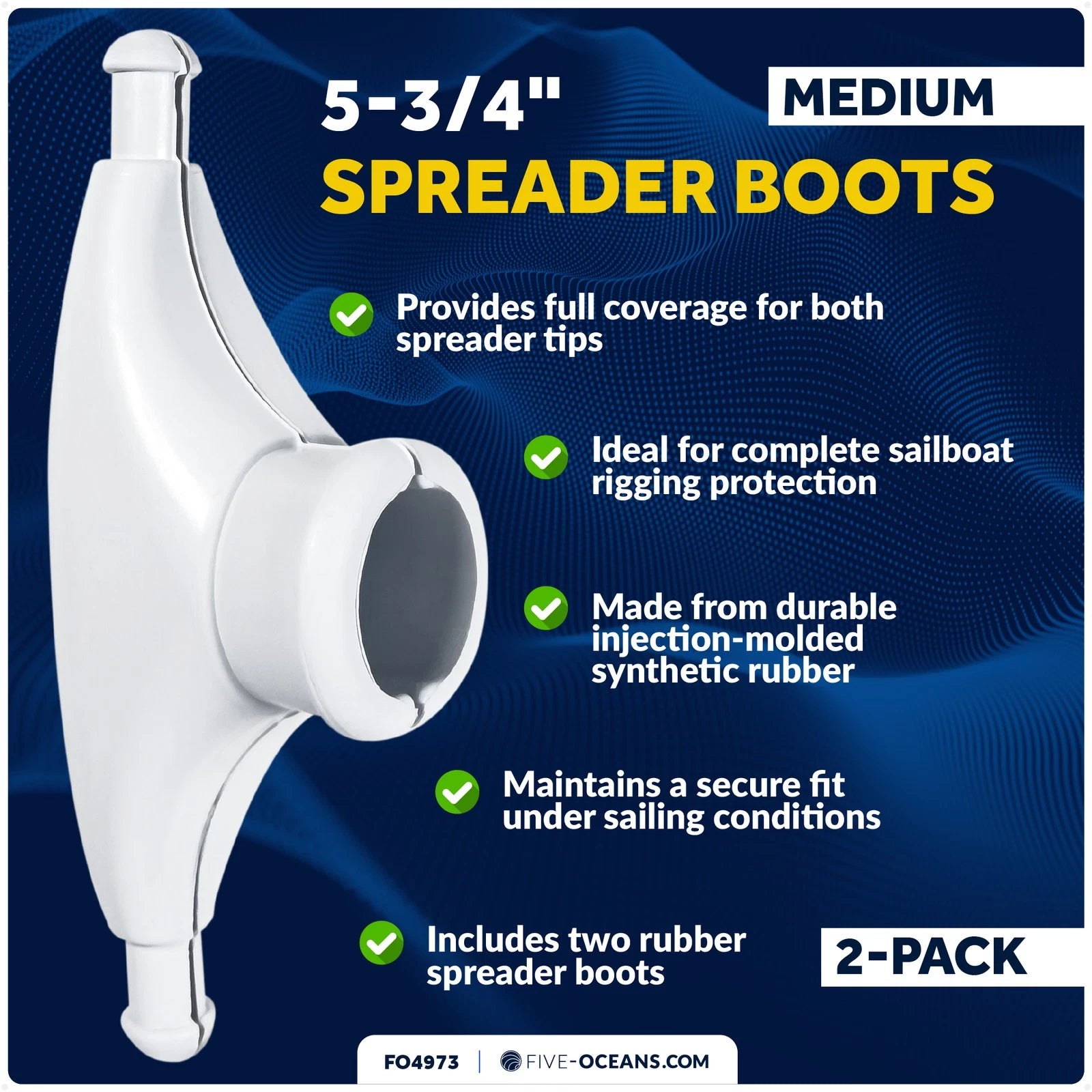 Set of 2 UV-Resistant Rubber Spreader Boots 5-3/4" with 1" Opening