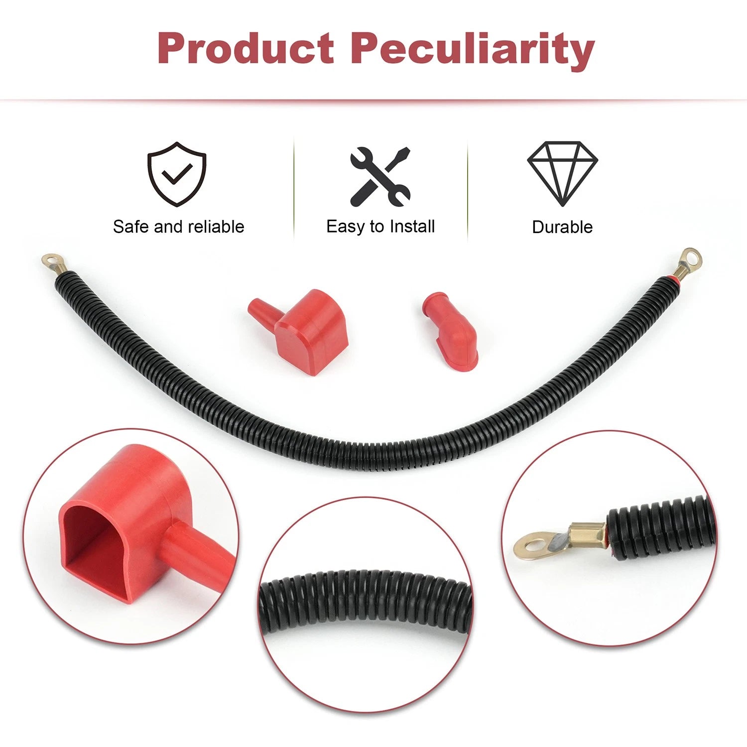 Battery Cable AM135733 for John Deere X300-X360 (2006–2019)